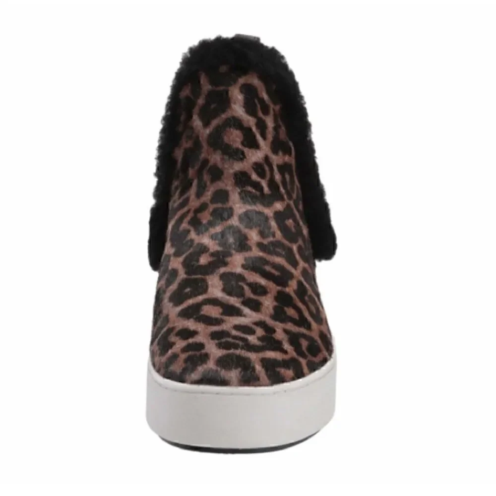 Micheal KORS Ashlyn Leather Slip On Leopard Bootie
